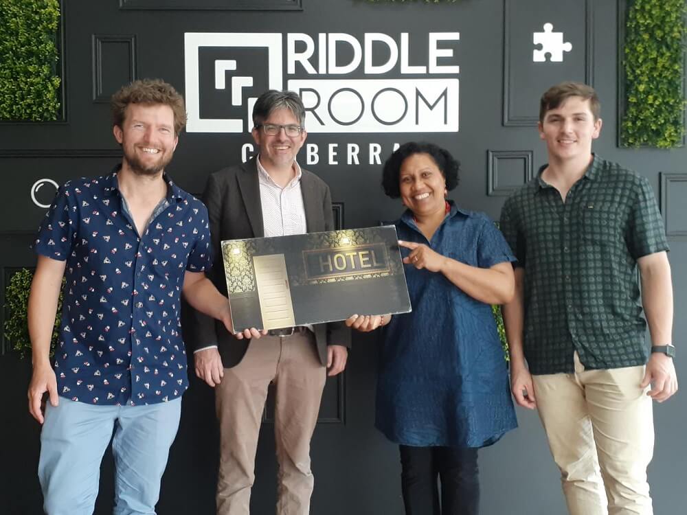The close runners up at our end-of-year Riddle Room team activity: Tom, Matt, Asenati, and Ellis