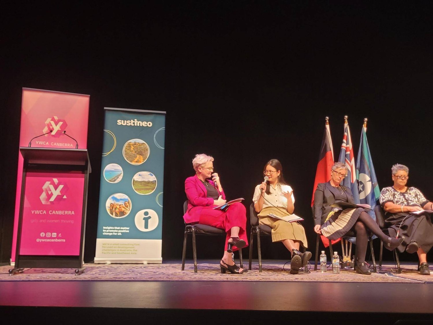 Sustineo consultant Ngoc Trinh launching the YWCA Our Lives Survey of Women in the ACT Report 