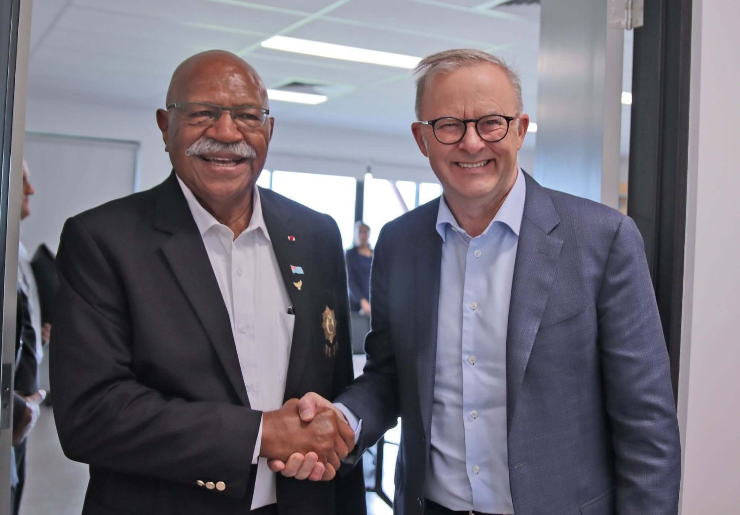 Prime Minister and Minister for Foreign Affairs, Honourable Sitiveni Rabuka (left) and Australian Prime Minister Anthony Albanese (Source: Facebook).