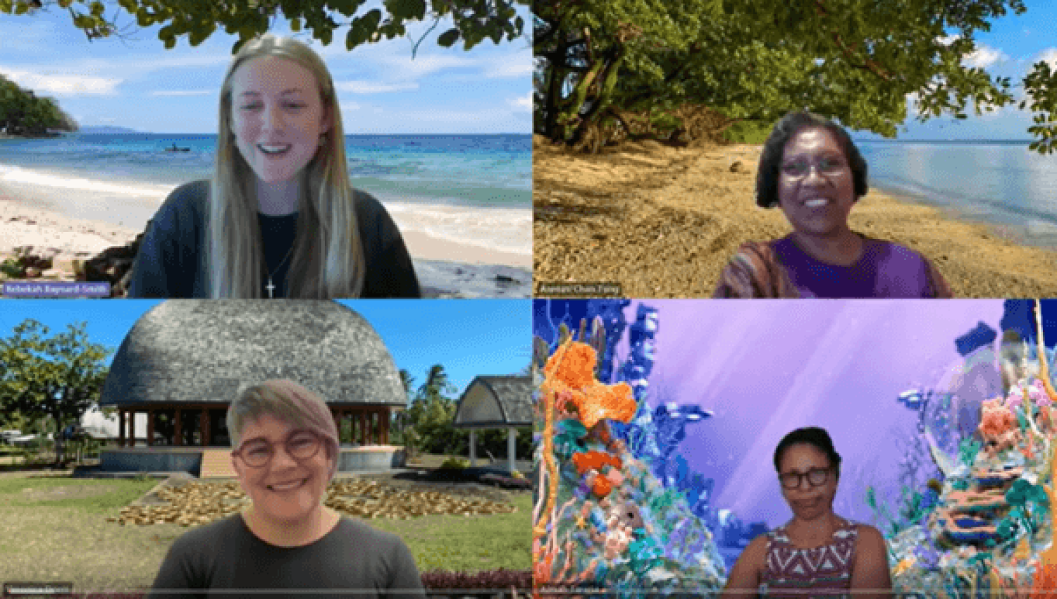 4 women on an online call