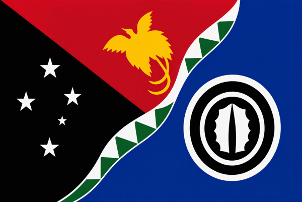  Flags of Papua New Guinea and the Autonomous Region of Bougainville