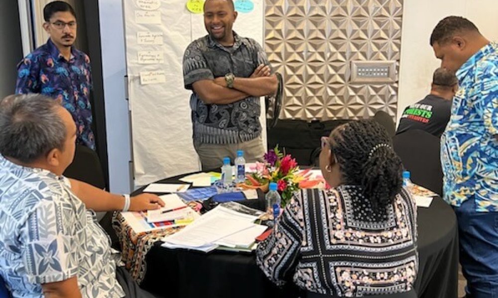 Workshop participants discussing together