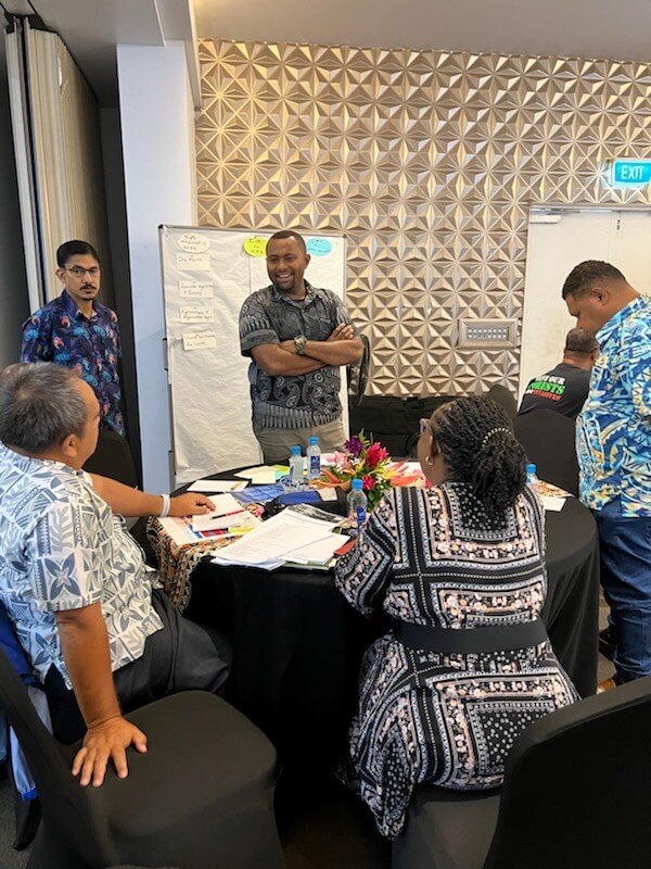Workshop participants discussing together